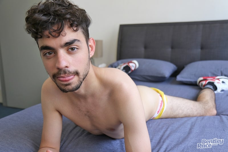 Sexy French twink Brock Matthews strips Addidas socks sneakers wanking huge young cock BentleyRace 009 gay porn pics gallery - Sexy French twink Brock Matthews strips down to his Addidas socks and sneakers wanking his huge young cock