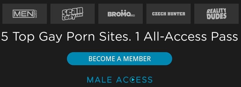 5 hot Gay Porn Sites in 1 all access network membership vert 12 - Horny muscle top Brogan’s massive thick cock raw fucking hairy bottom hunk Caden’s hot hole
